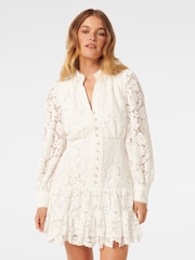 Forever New White Evie Petite Lace Mini Dress - Image 1 of 5