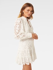 Forever New White Evie Petite Lace Mini Dress - Image 4 of 5