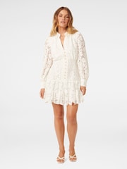 Forever New White Evie Petite Lace Mini Dress - Image 5 of 5