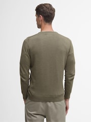 Barbour® Green Mens 100% Cotton Pima Crew Neck Jumper - Image 2 of 6