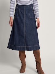 Monsoon Blue 100% Cotton Harper Denim Skirt - Image 2 of 5