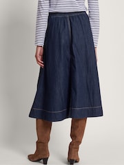 Monsoon Blue 100% Cotton Harper Denim Skirt - Image 3 of 5