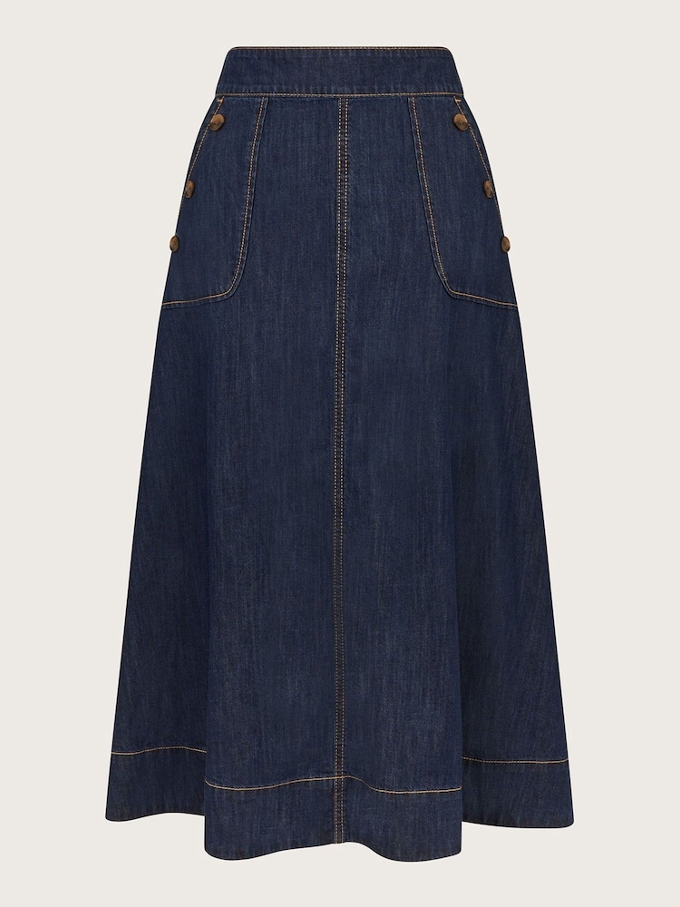 Monsoon Blue 100% Cotton Harper Denim Skirt - Image 5 of 5