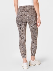 Sweaty Betty Brown Luxe Leopard Print 7/8 Length Aerial Core Workout Leggings - Image 2 of 8
