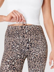 Sweaty Betty Brown Luxe Leopard Print 7/8 Length Aerial Core Workout Leggings - Image 6 of 8