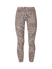 Sweaty Betty Brown Luxe Leopard Print 7/8 Length Aerial Core Workout Leggings - Image 8 of 8