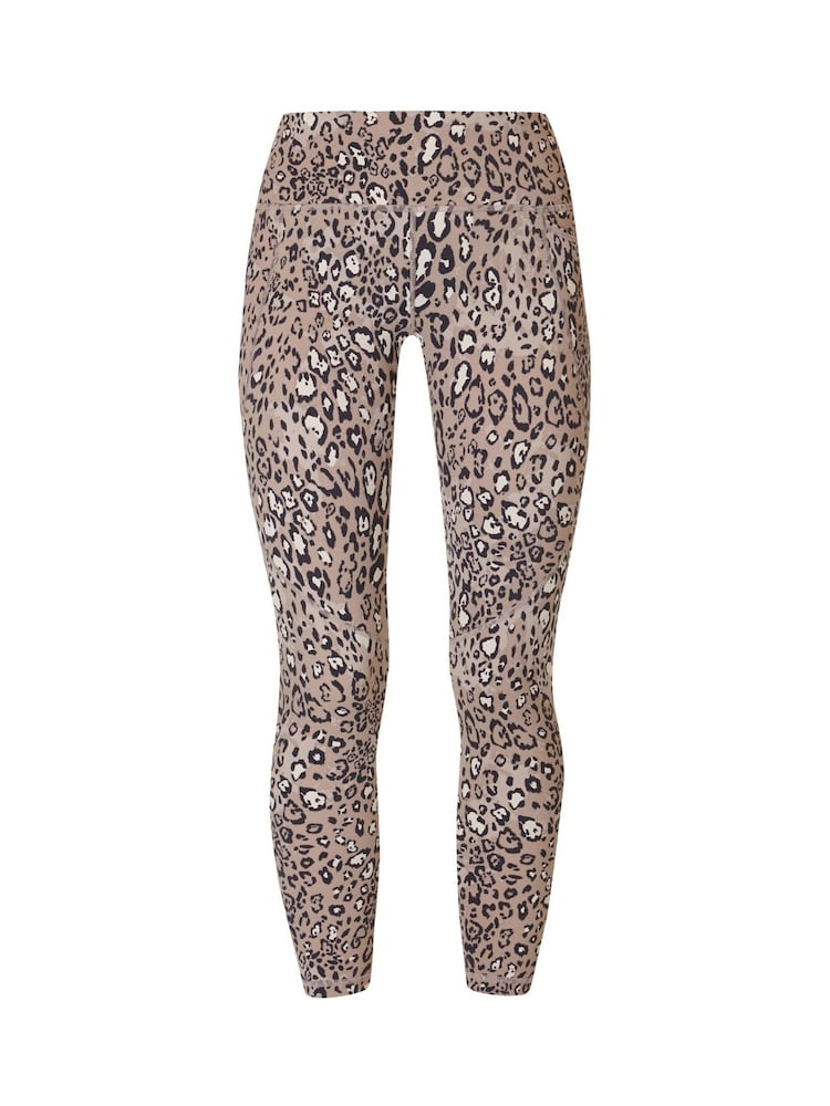 Sweaty Betty Brown Luxe Leopard Print 7/8 Length Aerial Core Workout Leggings - Image 8 of 8