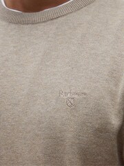 Barbour® Natural Mens 100% Cotton Pima Crew Neck Jumper - Image 4 of 6