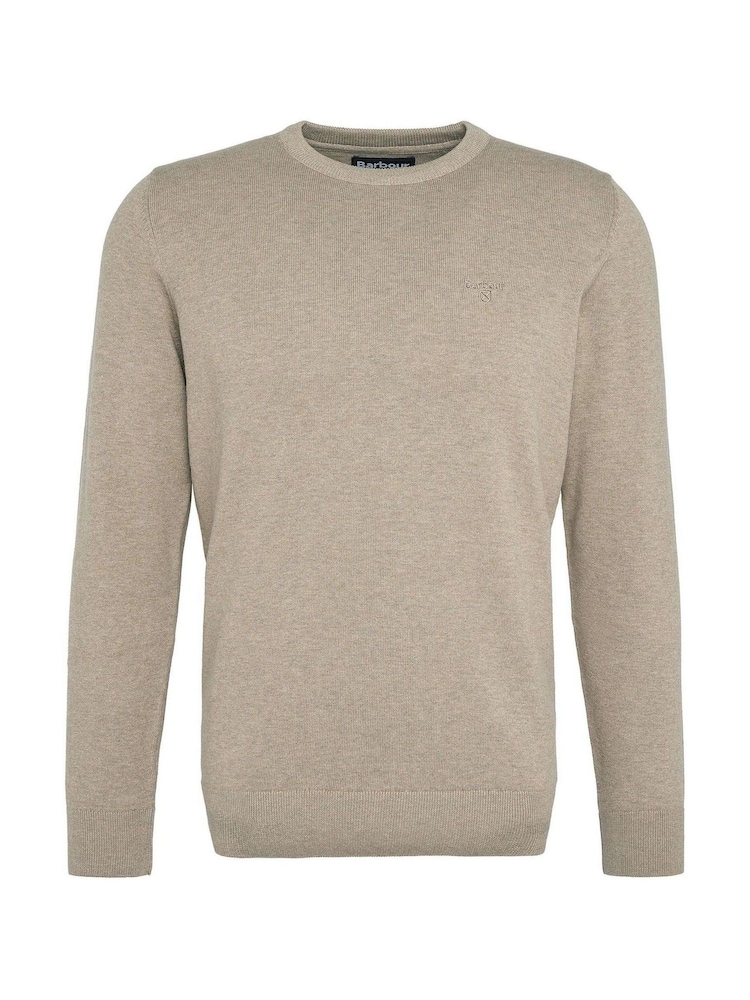 Barbour® Natural Mens 100% Cotton Pima Crew Neck Jumper - Image 6 of 6