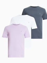 AllSaints White Brace Short Sleeve Crew Neck T-Shirts 3 Pack - Image 1 of 5