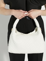 Dune London White Large Deliberate Woven Slouch Bag - Image 1 of 8