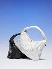 Dune London White Large Deliberate Woven Slouch Bag - Image 3 of 8