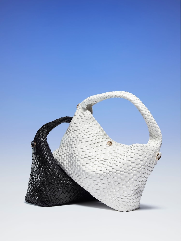 Dune London White Large Deliberate Woven Slouch Bag - Image 3 of 8