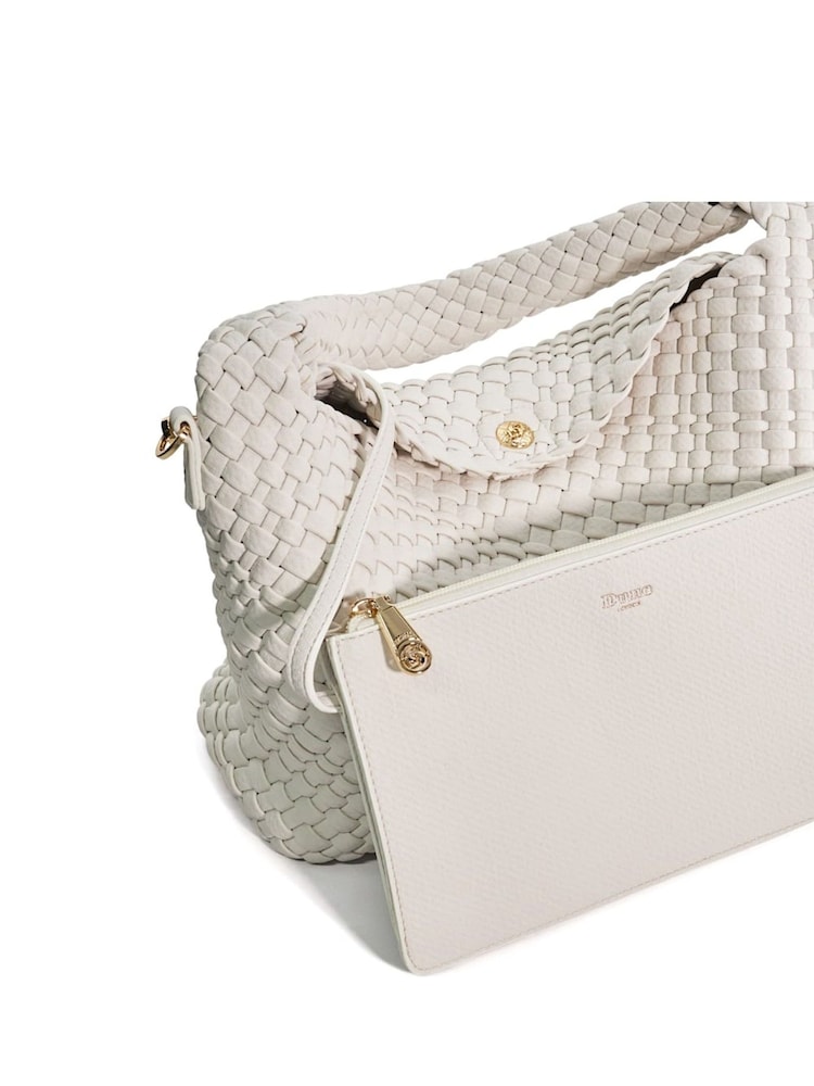Dune London White Large Deliberate Woven Slouch Bag - Image 6 of 8
