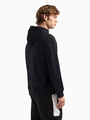 Armani Exchange Navy Panel Logo 100% Cotton Hoodie - Image 2 of 4