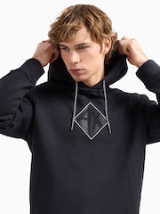Armani Exchange Navy Panel Logo 100% Cotton Hoodie - Image 4 of 4