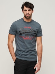 Superdry Grey Vintage Logo Duo T-Shirt - Image 1 of 3