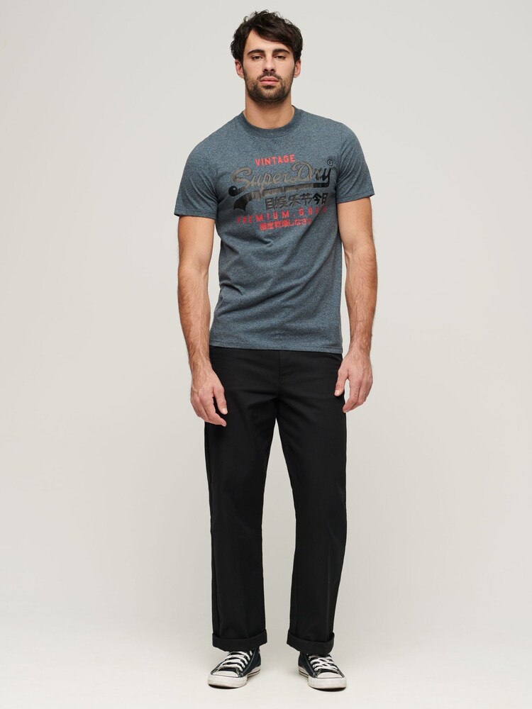 Superdry Grey Vintage Logo Duo T-Shirt - Image 2 of 3