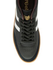 Gola Black Mens Contact Leather Lace-Up Trainers - Image 4 of 4