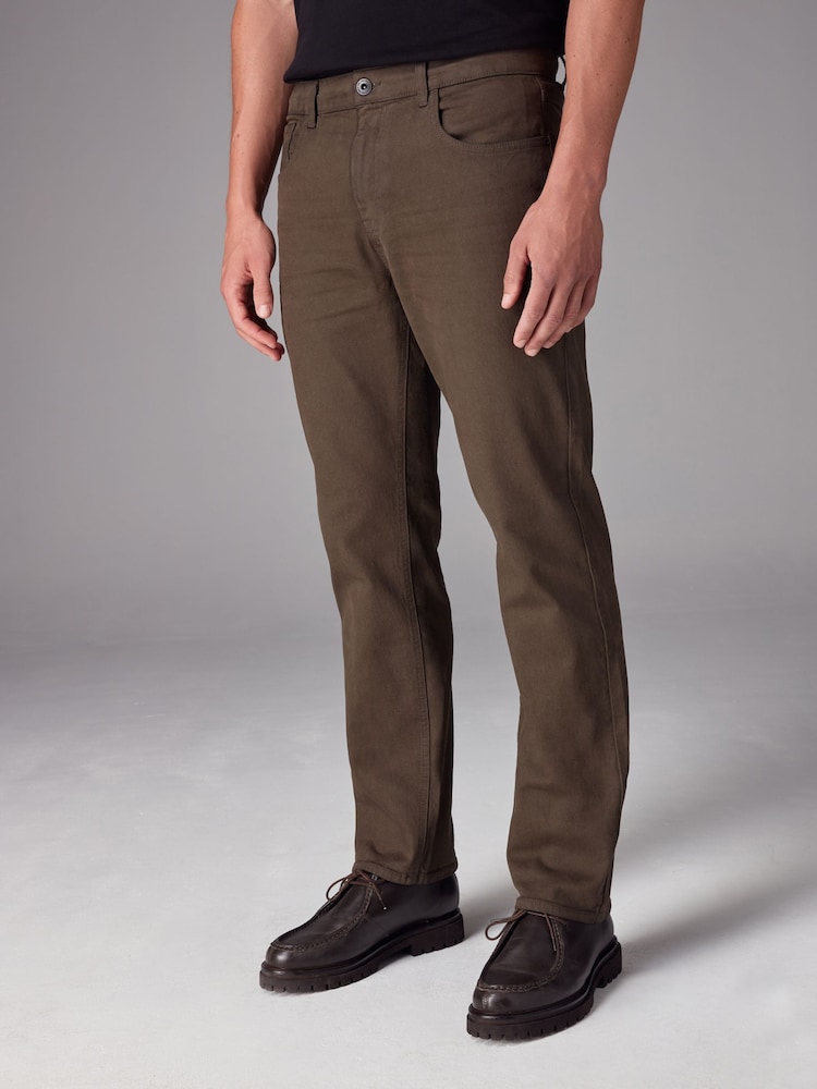 Brown Straight Fit Soft Touch Coloured Jeans - Image 1 of 7