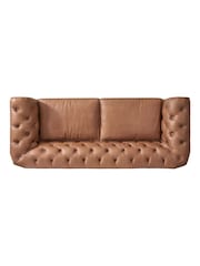 Halo Tan Brown Gainsborough Leather 3 Seater Sofa - Image 15 of 15