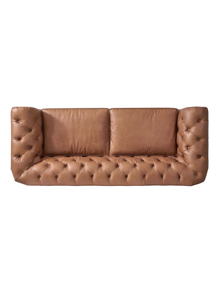 Halo Tan Brown Gainsborough Leather 3 Seater Sofa - Image 15 of 15