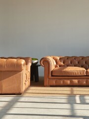 Halo Tan Brown Gainsborough Leather 3 Seater Sofa - Image 2 of 15