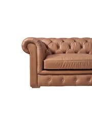Halo Tan Brown Gainsborough Leather 3 Seater Sofa - Image 9 of 15