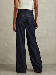Reiss Dark Blue Luca Belted Wide Leg Jeans - Image 5 of 6