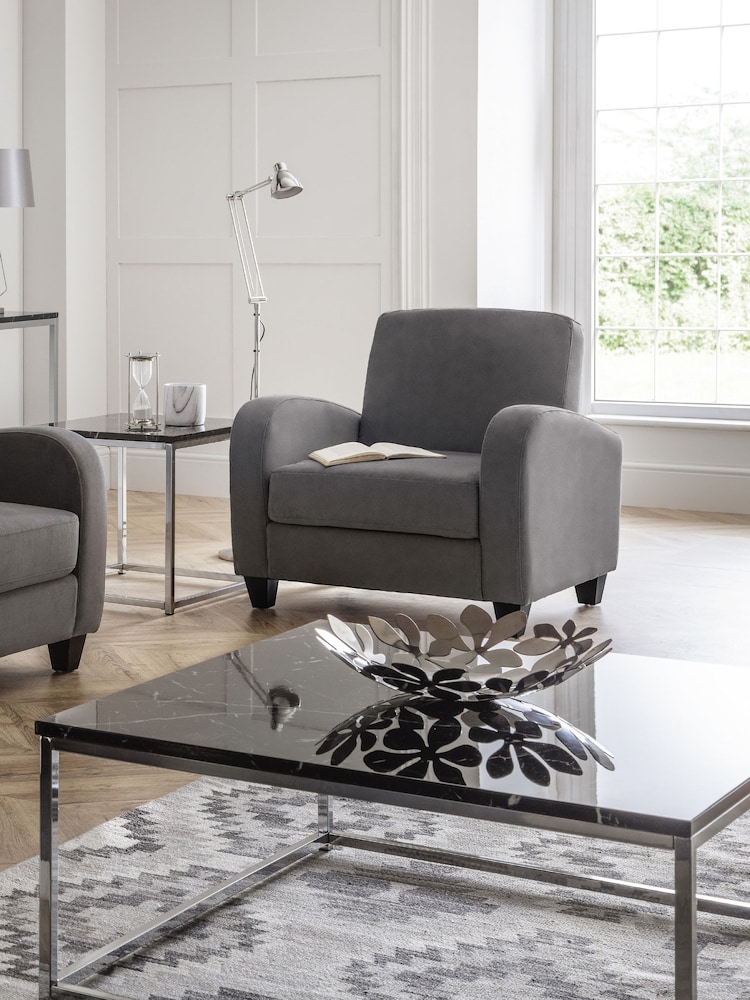 Julian Bowen Dusk Grey Vivo Chair In Chenille Chair - Image 1 of 2