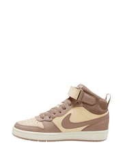 Nike Tan Brown Youth Court Borough Mid Trainers - Image 2 of 4