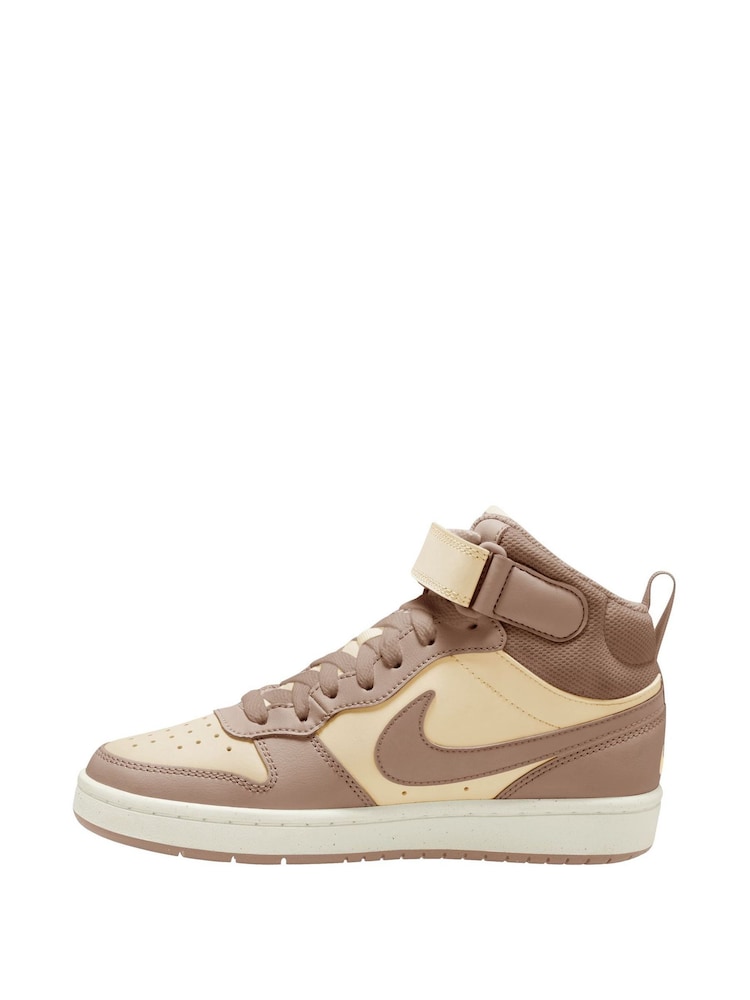 Nike Tan Brown Youth Court Borough Mid Trainers - Image 2 of 4