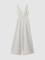 Reiss Dion Twill Open-Back Wide Leg Jumpsuit - Изображение 2 из 5