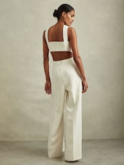 Reiss Dion Twill Open-Back Wide Leg Jumpsuit - Изображение 4 из 5