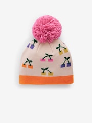 Multi Cherry Pom Beanie Hat (3mths-6yrs) - Image 1 of 3