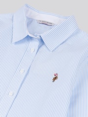 U.S. Polo Assn. Womens Classic Fit Stripe Oxford 100% Cotton Shirt - תמונה 8 מתוך 8