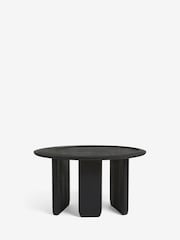 French Connection Black Mango Wood Ovate Coffee Table - Image 2 of 5
