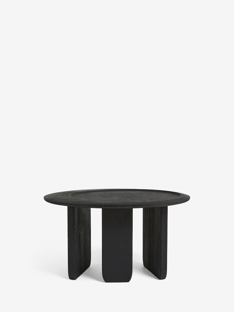 French Connection Black Mango Wood Ovate Coffee Table - Image 2 of 5