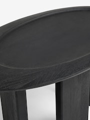 French Connection Black Mango Wood Ovate Coffee Table - Image 5 of 5