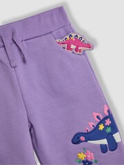 JoJo Maman Bébé Lilac Purple Dino Appliqué Joggers - Image 3 of 4