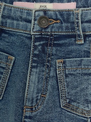 River Island Blue Girls Pedal Pusher 100% Cotton Jeans - Image 3 of 4