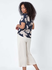 Roman Blue Tropical Tie Detail Top - Image 2 of 3