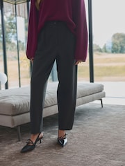 Grey Premium Ponte Barrel Leg Trousers With Wool - Image 3 of 9