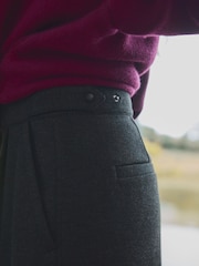 Grey Premium Ponte Barrel Leg Trousers With Wool - Image 5 of 9
