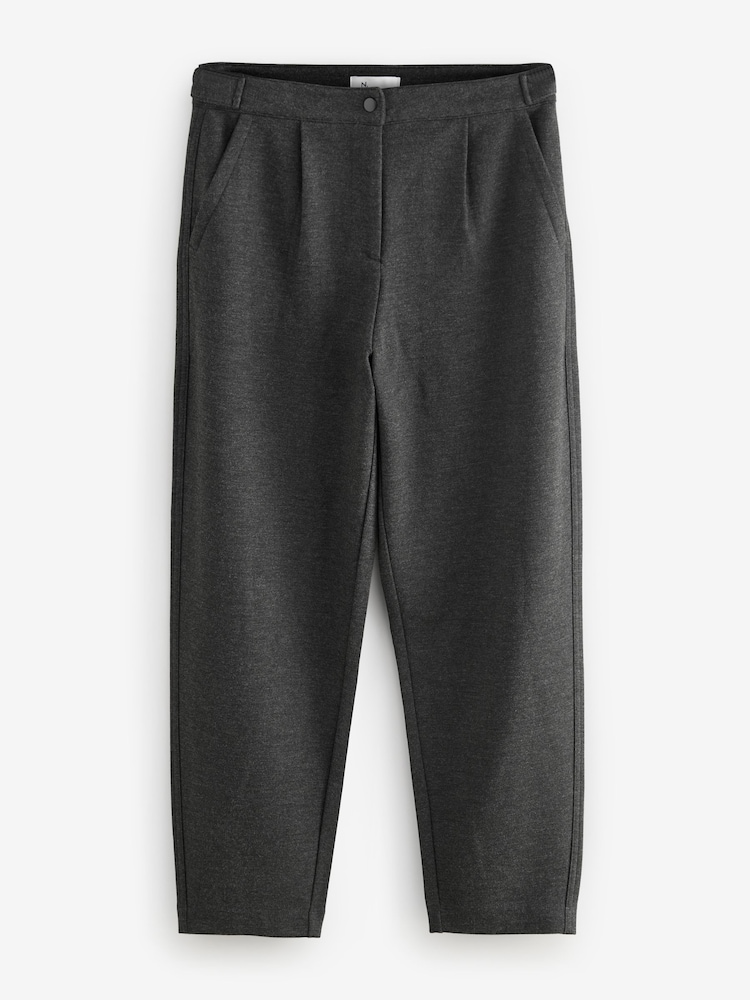 Grey Premium Ponte Barrel Leg Trousers With Wool - Image 6 of 9