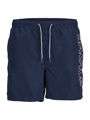 JACK & JONES JUNIOR Blue Side Logo Swim Shorts - Image 1 of 2