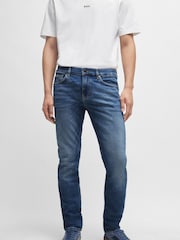 BOSS Mid Blue Slim Fit Comfort Stretch Denim Jeans - Image 1 of 5
