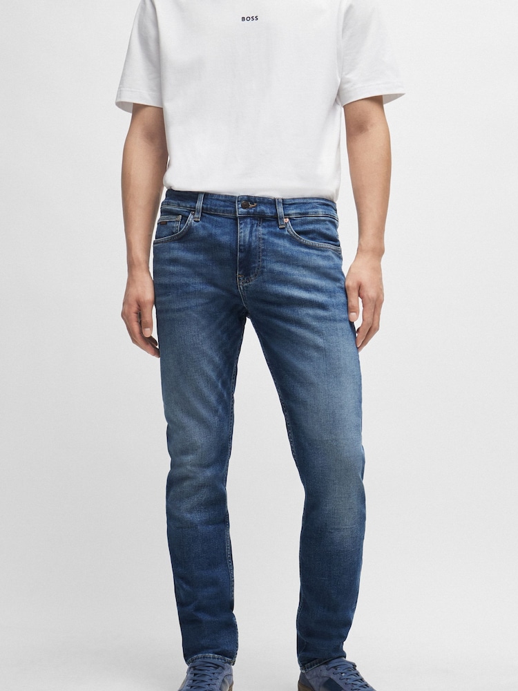 BOSS Mid Blue Slim Fit Comfort Stretch Denim Jeans - Image 1 of 5 BOSS Mid Blue Slim Fit Comfort Stretch Denim Jeans - Image 1 of 5