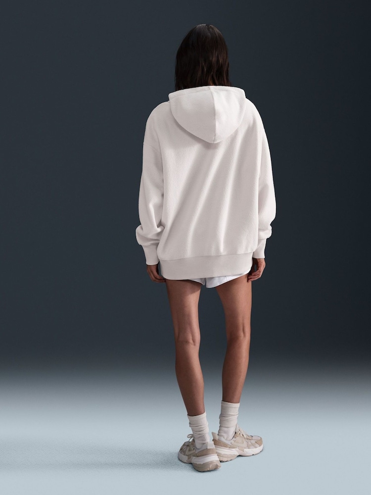 Crème - Nike Phoenix Plush Oversized Cozy Fleece Full-Zip Hoodie - Image 2 of 6