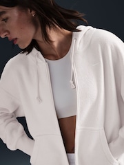 Crème - Nike Phoenix Plush Oversized Cozy Fleece Full-Zip Hoodie - Image 3 of 6